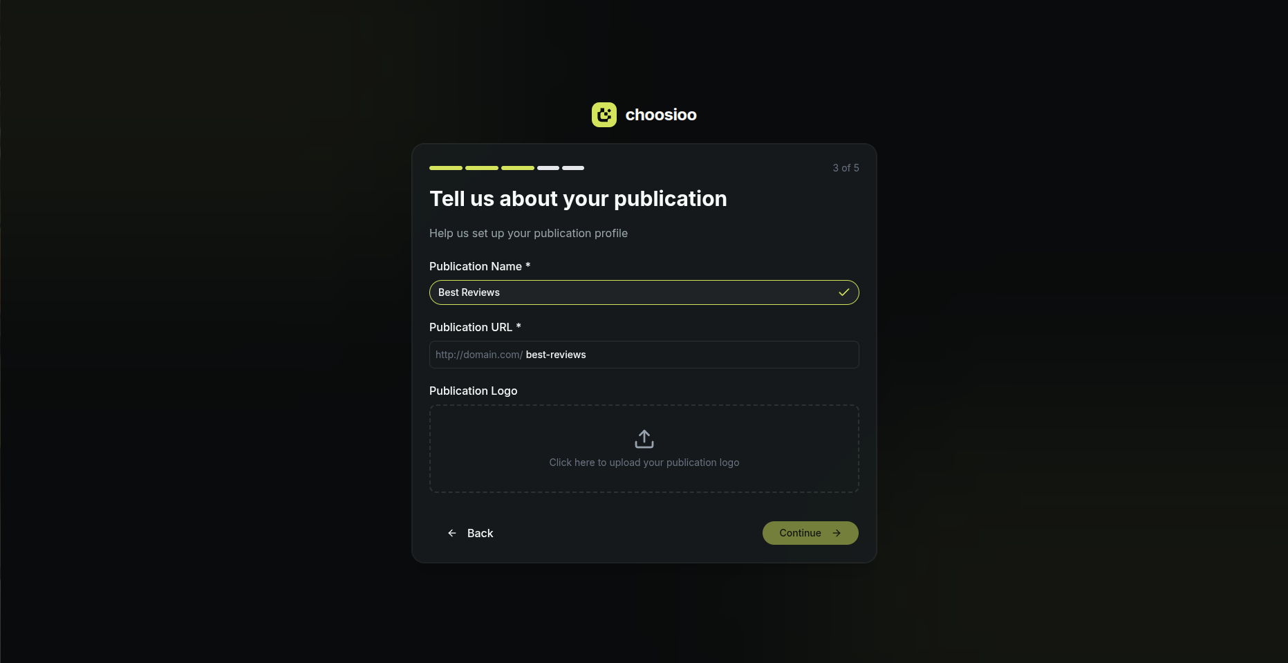 Publication Setup