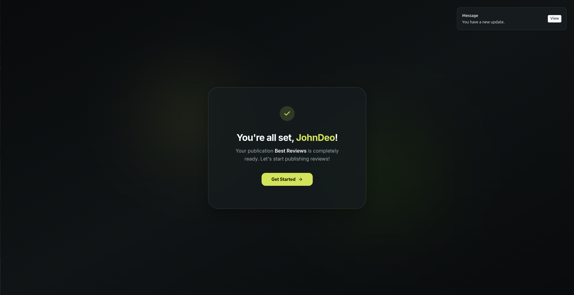 Onboarding Complete!